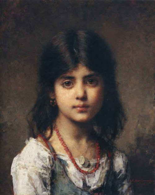 Portrait Of A Young Girl28 By Alexei Harlamoff