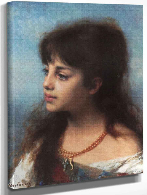 Portrait Of A Young Girl9 By Alexei Harlamoff