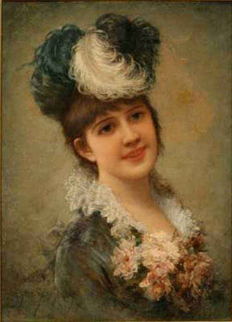 Portrait Of A Young Girl By Emile Eisman Semenowsky
