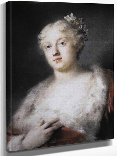 Portrait Of A Young Lady In A Dress Trimmed With Fur By Rosalba Carriera By Rosalba Carriera