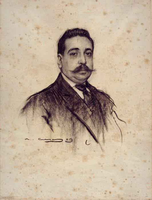 Portrait Of Amadeu Hurtado By Ramon Casas I Carbo