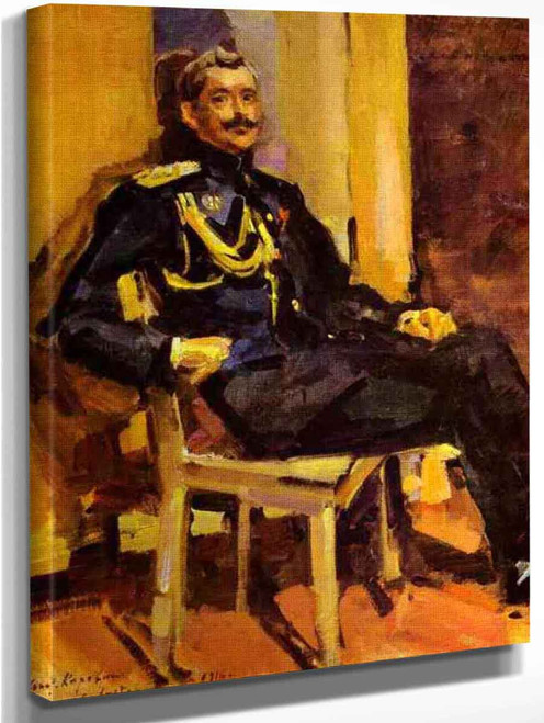 Portrait Of An Officer By Constantin Alexeevich Korovin