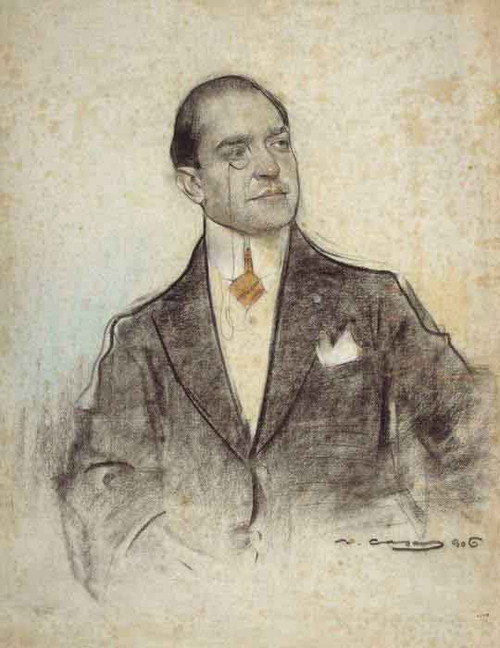 Portrait Of Andreu Perello By Ramon Casas I Carbo