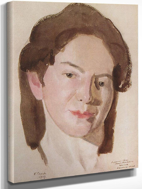 Portrait Of Anna Ostroumova Lebedeva By Konstantin Somov
