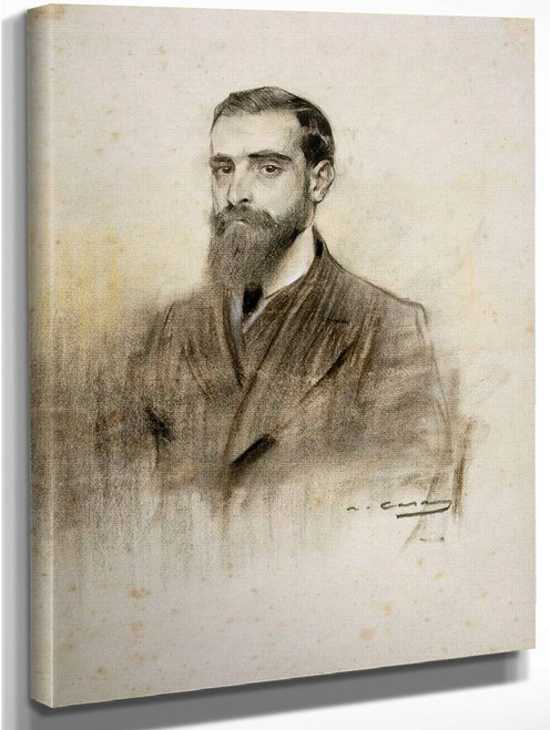 Portrait Of Francesc Cambo By Ramon Casas I Carbo