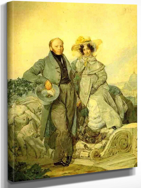 Portrait Of G. N. And V. A. Olenin By Karl Pavlovich Brulloff, Aka Karl Pavlovich Bryullov By Karl Pavlovich Brulloff