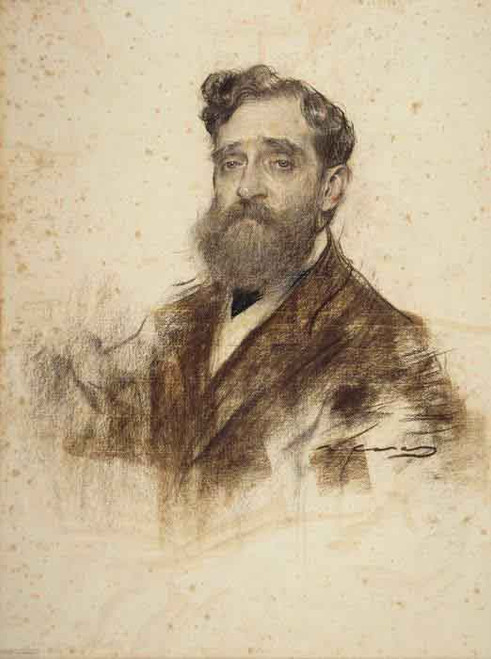 Portrait Of Ignasi Janer By Ramon Casas I Carbo