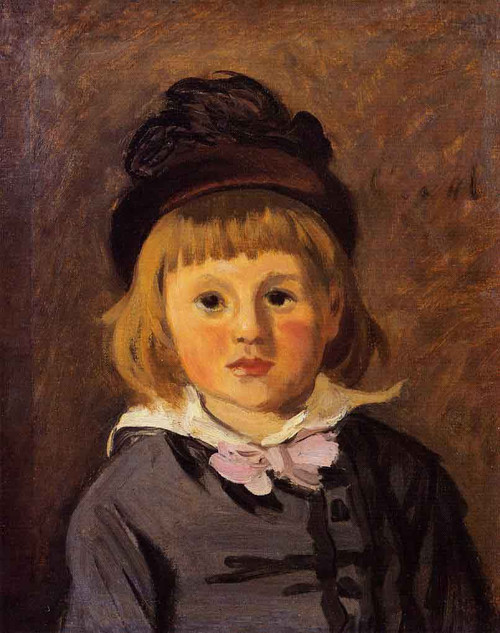 Portrait Of Jean Monet Wearing A Hat With A Pompom By Claude Oscar Monet