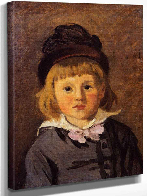 Portrait Of Jean Monet Wearing A Hat With A Pompom By Claude Oscar Monet