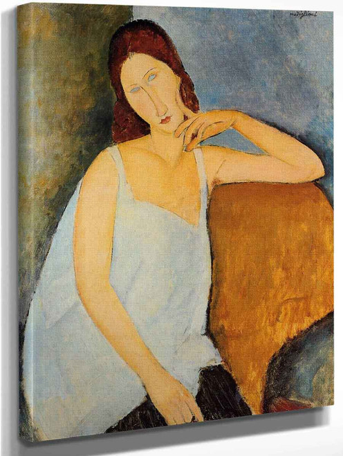 Portrait Of Jeanne Hebuterne2 By Amedeo Modigliani