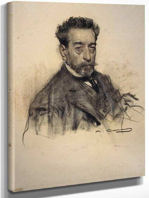 Portrait Of Josep M. Valles By Ramon Casas I Carbo