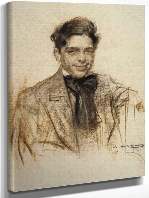 Portrait Of Lluis Bagaria By Ramon Casas I Carbo