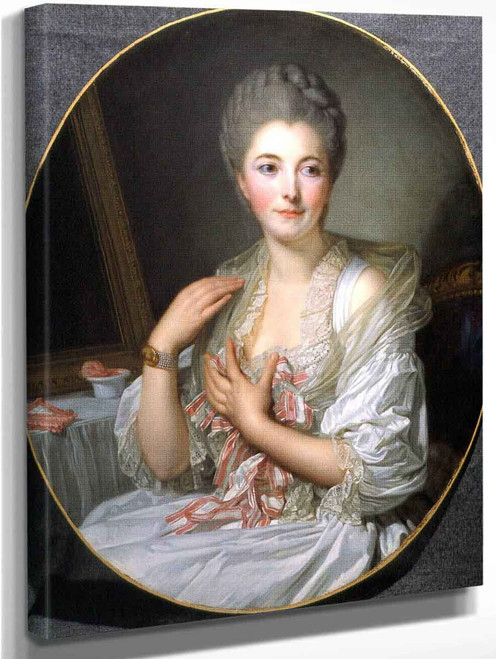 Portrait Of Madame De Courcelles At Her Toilette By Jean Baptiste Greuze