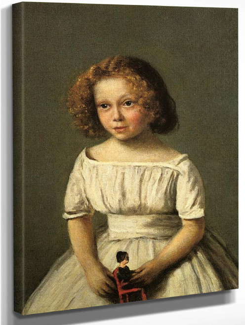 Portrait Of Madame Langeron, Four Years Old By Jean Baptiste Camille Corot