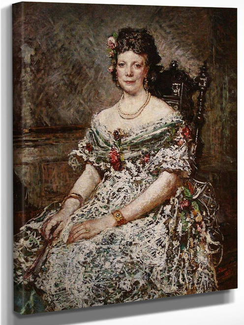 Portrait Of Madame Pascal By Adolphe Joseph Thomas Monticelli