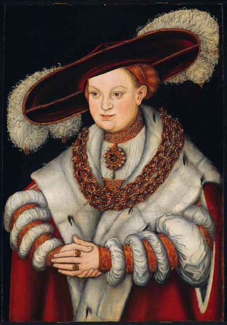 Portrait Of Magdalena Of Saxony, Wife Of Elector Joachim Ii Of Brandenburg By Lucas Cranach The Elder By Lucas Cranach The Elder