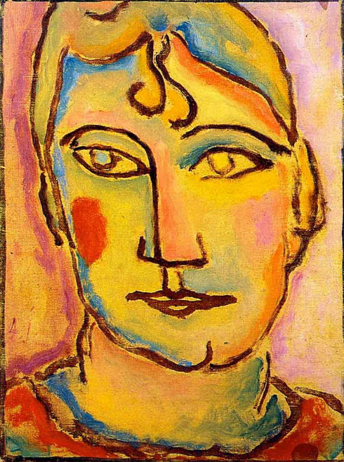 Portrait Of Mrs. T. K. By Alexei Jawlensky By Alexei Jawlensky