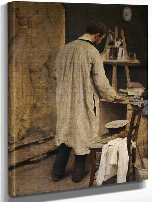 Portrait Of Sculptor Ernest Bussiere By Emile Friant