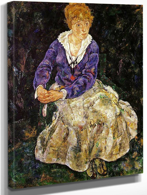 Portrait Of The Artist's Wife, Seated By Egon Schiele Art Reproduction