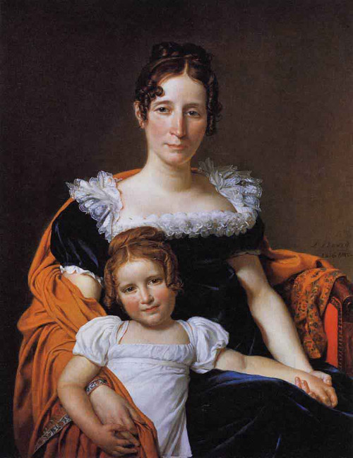Portrait Of The Comtesse Vilain Xiiii And Her Daughter By Jacques Louis David By Jacques Louis David