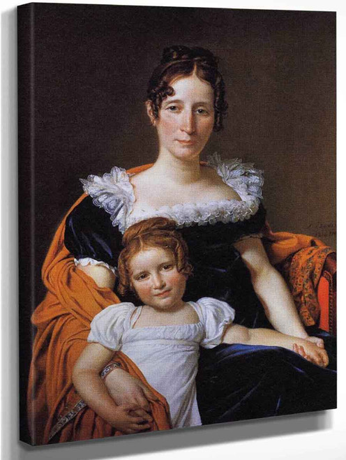 Portrait Of The Comtesse Vilain Xiiii And Her Daughter By Jacques Louis David By Jacques Louis David