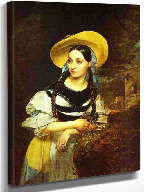 Portrait Of The Italian Singer Fanny Persiani Tacinardi By Karl Pavlovich Brulloff