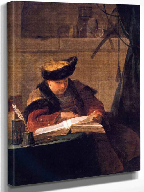 Portrait Of The Painter Joseph Aved By Jean Baptiste Simeon Chardin By Jean Baptiste Simeon Chardin