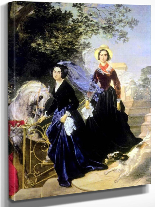 Portrait Of The Shishmariov Sisters By Karl Pavlovich Brulloff, Aka Karl Pavlovich Bryullov By Karl Pavlovich Brulloff