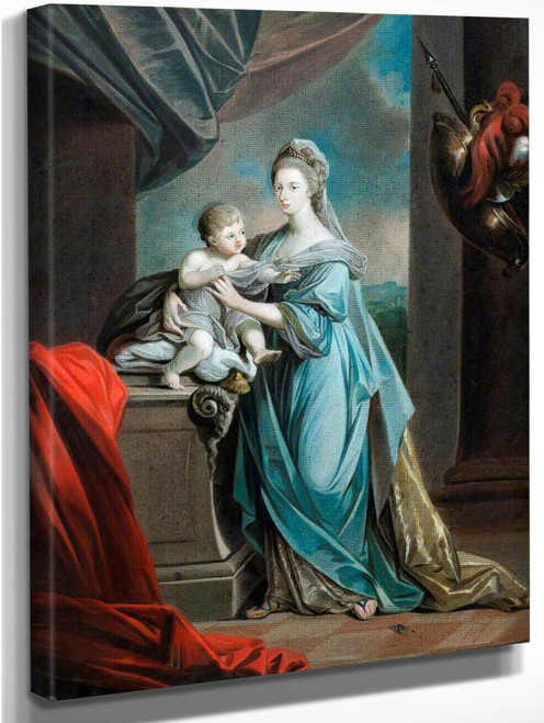 Princess Augusta Charlotte, Eldest Sister Of George Iii, With Her Infant Son By Angelica Kauffmann By Angelica Kauffmann