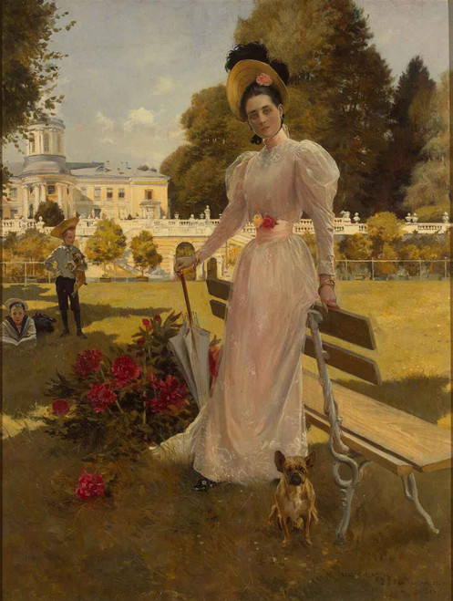 Princess Zinaida Yusupova With Her Sons Felix And Nikolai At Arkhangelskoye By Francois Flameng