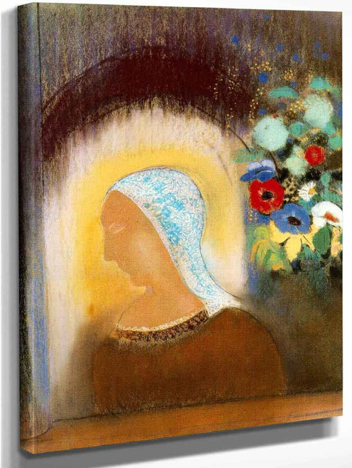 Profile And Flowers By Odilon Redon