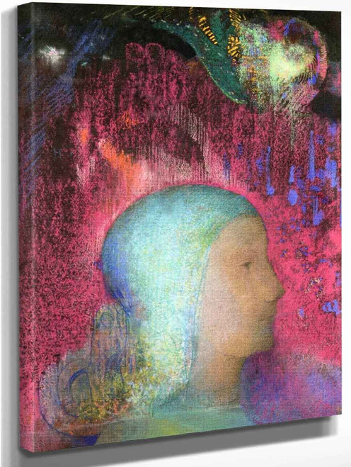 Profile On Red Meanders By Odilon Redon