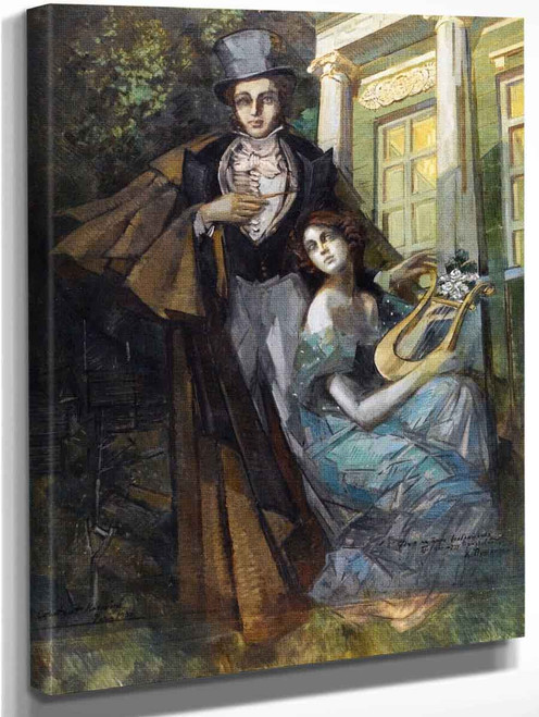 Pushkin And The Muse By Constantin Alexeevich Korovin
