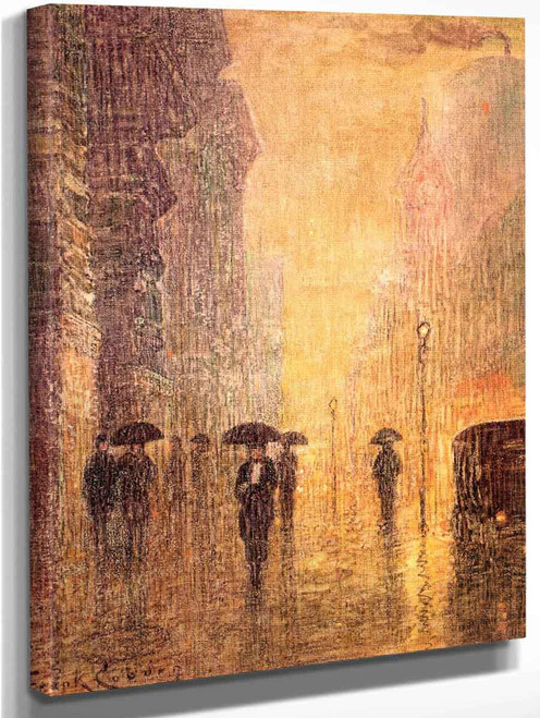 Rainy Night Street Scene By Frank Coburn