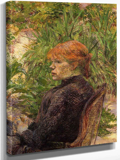 Red Haired Woman Seated In The Garden Of M. Forest By Henri De Toulouse Lautrec