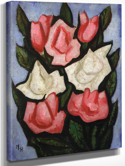 Roses And A Metthey Vase By Marsden Hartley