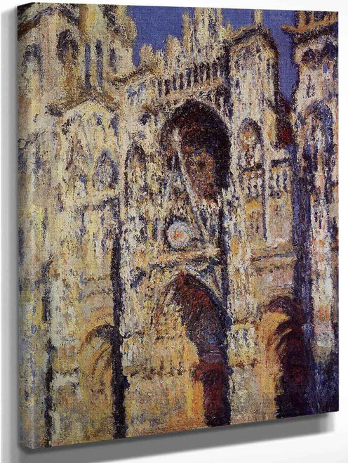 Rouen Cathedral, The Portal And The Tour D'albane, Full Sunlight By Claude Oscar Monet Art Reproduction