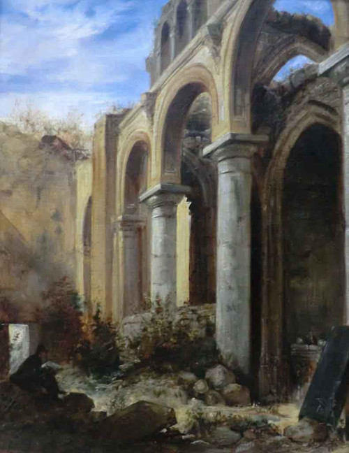 Ruins Of The Chapel Of The Abbey Of Valmont By Eugene Delacroix By Eugene Delacroix