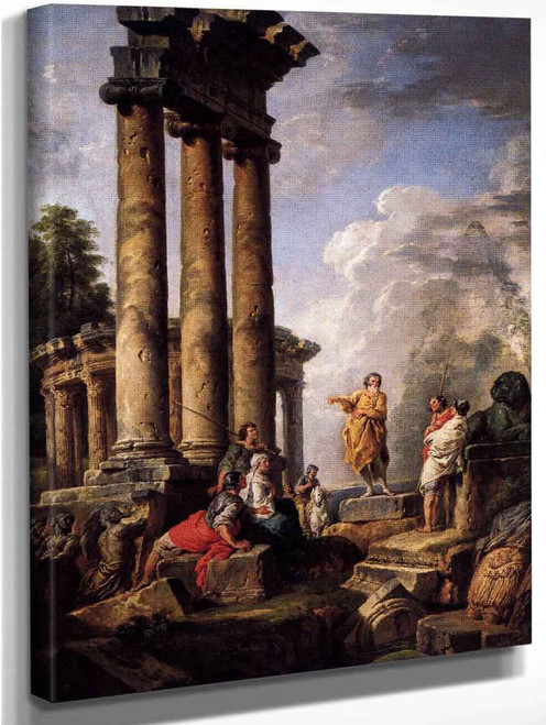 Ruins With Saint Paul Preaching By Giovanni Paolo Panini By Giovanni Paolo Panini