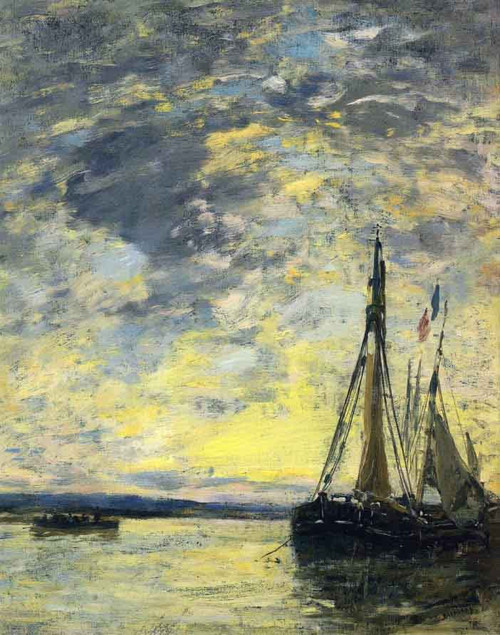 Sailboats At The Quay By Eugene Louis Boudin Sailboats At The Quay By Eugene Louis Boudin