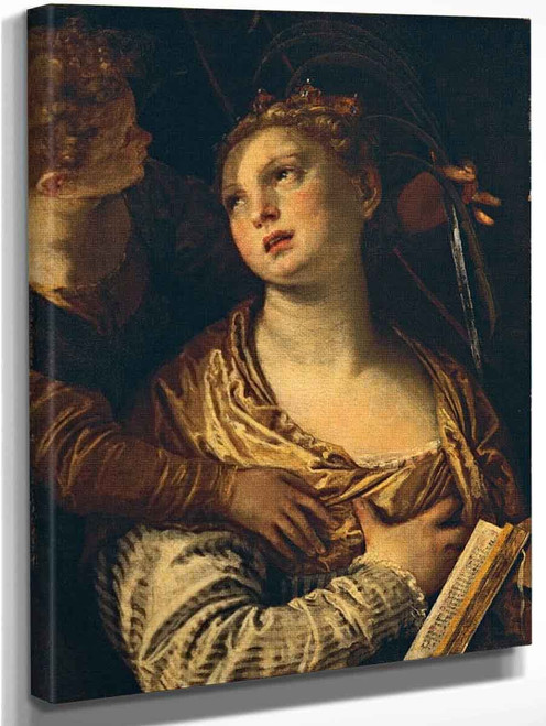 Saint Catherine With An Angel By Paolo Veronese