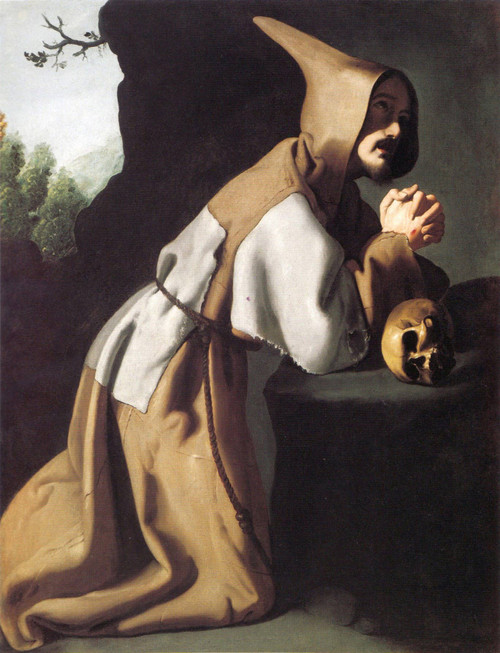 Saint Francis In Meditation2 By Francisco De Zurbaran