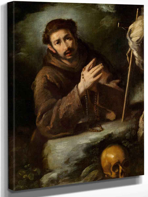 Saint Francis In Prayer By Bernardo Strozzi