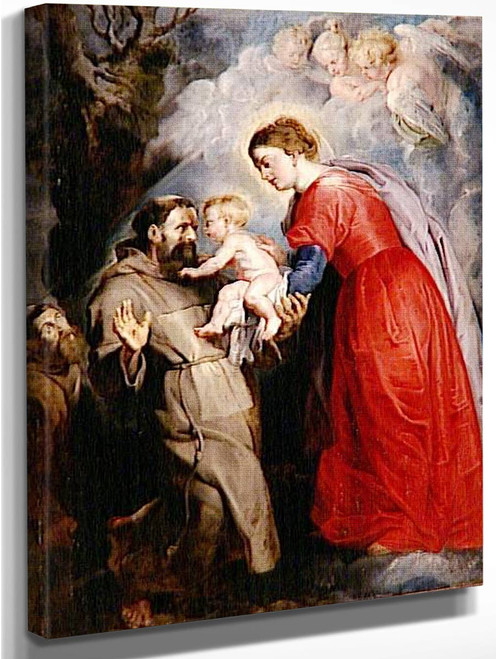 Saint Francis Receiving The Infant Jesus From The Hands Of The Virgin By Peter Paul Rubens