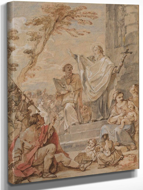 Saint Preaching To The People By Charles Joseph Natoire By Charles Joseph Natoire