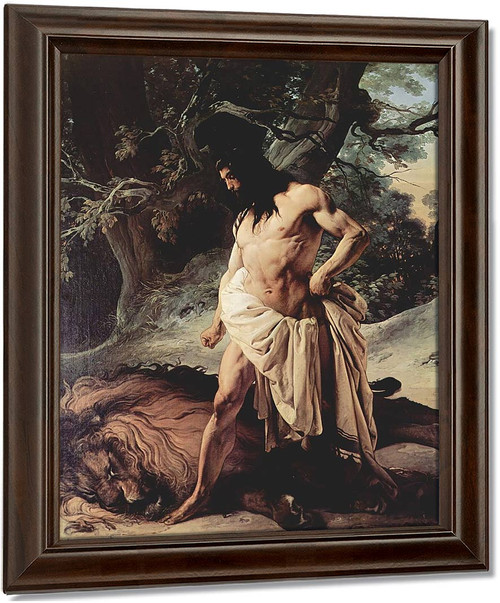 Samson And The Lion By Francesco Paolo Hayez Art Reproduction from