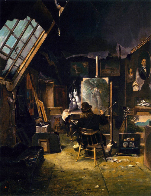 Samuel Marsden Brookes Painting In His Studio By Edwin Deakin By Edwin Deakin