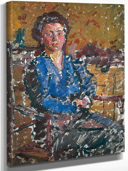 Seated Girl In Blue By Harold Gilman