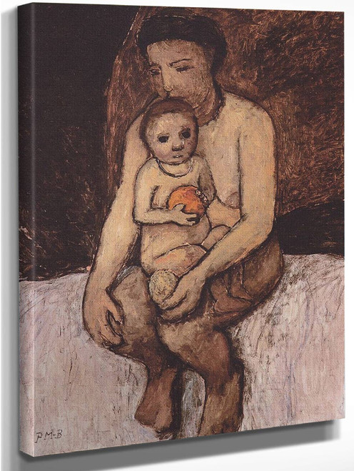 Seated Mother With Child On Her Lap By Paula Modersohn Becker