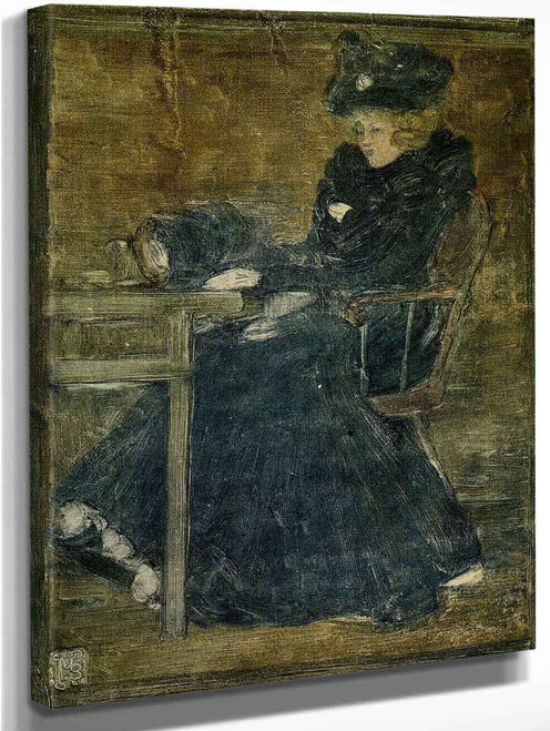 Seated Woman In Blue By Maurice Prendergast By Maurice Prendergast